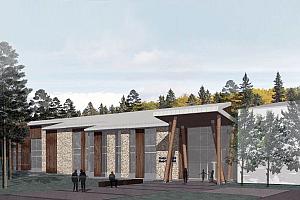 Première pelletée de terre pour le Centre collégial de Mont-Tremblant. Crédit : Smith Vigeant architectes et HZDS architectes