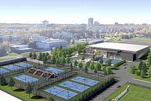 Coup d'envoi du chantier pour le Centre de tennis sur le campus de l'Université Laval. Crédit : Bilodeau Baril Leeming