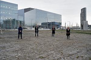 De gauche à droite : Eric Alan Caldwell, responsable de l'urbanisme au comité exécutif de la Ville de Montréal, Philipe Tomlinson, maire d'Outremont, Valérie Patreau conseillère d'arrondissement et Fanny Magini, conseillère d'arrondissement. Crédit : Ville de Montréal