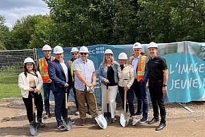 Construction d’une nouvelle école primaire à Sainte-Marcelline-de-Kildare. Crédit : Centre de services scolaire des Samares