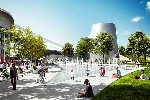 Des espaces plus verts et plus conviviaux aux abords du Quartier olympique. Crédit : Daoust Lestage