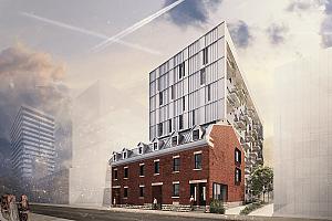 Un nouveau projet immobilier locatif dans le quartier Griffintown. Crédit : Omnia Technologies