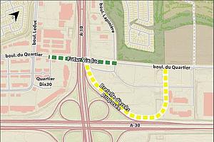 Brossard : construction du viaduc du boulevard du Quartier