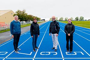 La piste d’athlétisme Miralis inaugurée à Rimouski. Crédit : Ville de Rimouski