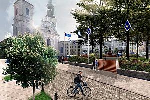 Réaménagement de la place de l’Hôtel-de-Ville à Québec. Crédit : Ville de Québec