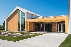 Le nouveau pavillon du parc de la Pointe-aux-Lièvres à Québec. Crédit : Ville de Québec.