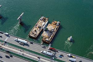 La déconstruction de l’ancien pont Champlain entrera bientôt dans une nouvelle phase. Crédit : PJCCI