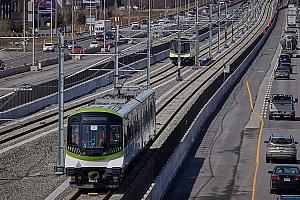 Les essais dynamiques du REM commencent à Montréal. Crédit : Alstom / C. Fleury