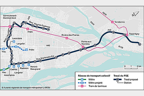 Québec va de l’avant avec le projet structurant de l'est. Crédit : Autorité régionale de transport métropolitain