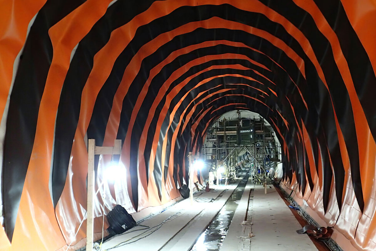 Projet d’agrandissement du tunnel du SLR de TransEd. Photo : MAPEI