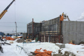 Construction de l'usine de biométhanisation à Varennes - Photo de Sylvain Trépanier